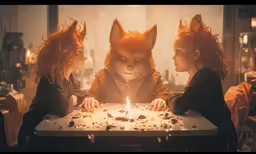 three young girls standing around a birthday cake