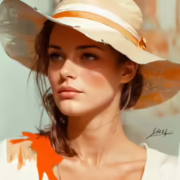the woman in the hat has very large feathers on it