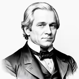 black and white drawing of a man in a tuxedo