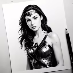 a drawing of a woman in a superman costume