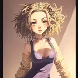 a blonde woman is wearing a dress and has an over head look