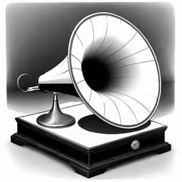 an illustration of an old style loud speaker