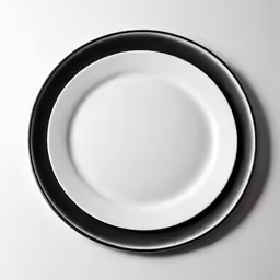 a plate has two black rims on it