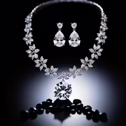 a necklace with jewelry made from black stones