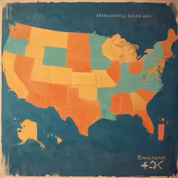 an image of the united states map in color