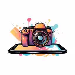 an image of a camera on top of a tablet