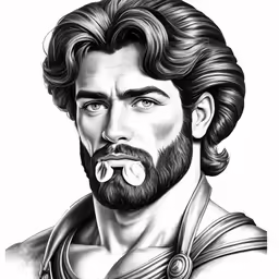 the portrait of a man in black and white