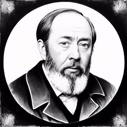 black and white portrait of a man with a beard