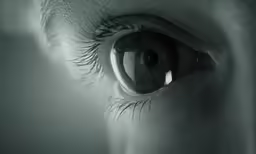a human eye looking into the distance