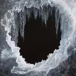ice and icicles on a black background