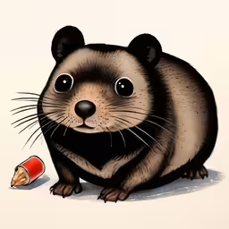there is a drawing of a little mouse on the ground