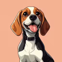 a dog with an expression drawn in adobe