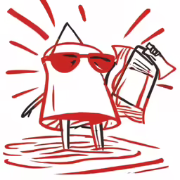 red glasses and sunglasses are placed on top of the face