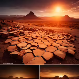 the sun rising over the desert is creating interesting patterns