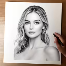 a drawing of the actress charlotte vandervege