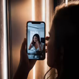 someone using their cell phone to take a picture