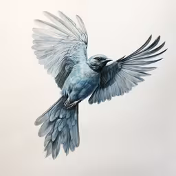 an illustration of a bird that is flying,a drawing of a bird in flight with wings spread out