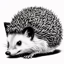 the porcupine is sitting in the white room