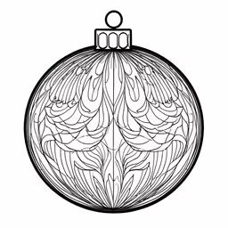a coloring page with an ornaments ornament
