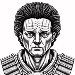 an ink drawing of the late 1960s doctor who was killed in a missile attack
