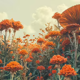 a flower garden full of many flowers and trees
