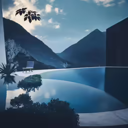 an image of a swimming pool in the mountains