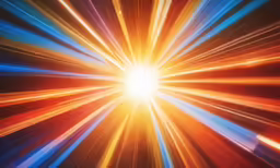 brightly colored streaks of bright light traveling across the sky