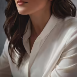 a woman is wearing large, clear glasses