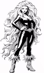 a drawing of a girl wearing a cat suit
