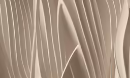 abstract light beige wavy shapes with a white stripe on the bottom