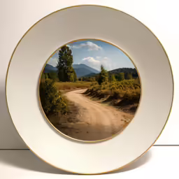 a picture of a road surrounded by bushes and trees in the wild