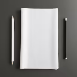 a white napkin and pencil sitting on a table