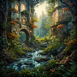 a picture of a river running through some forest