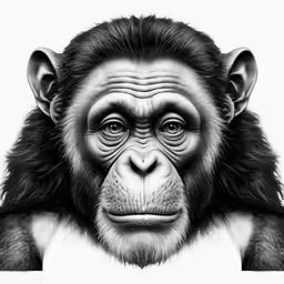 a monkey looks down at the camera