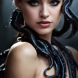 a woman is dressed up like an octopus