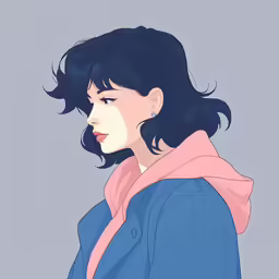 an illustration of a girl wearing a coat