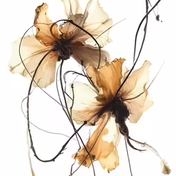 two flowers are very thin with the petals hanging down