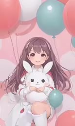 a person in a bunny costume holding an animal