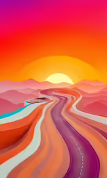 a painting of an abstract landscape