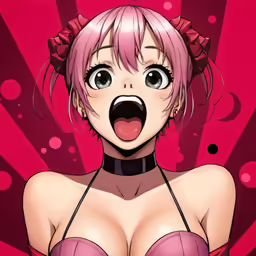 an anime anime anime girl wearing a bra