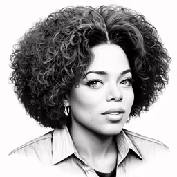 the portrait is a black and white image