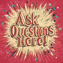 a painting of the word ask questions hero