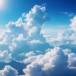 an airplane flying high in the sky