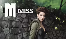 an attractive woman posing with her hands in her pockets