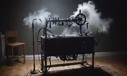 there are steam rising out of the top of an ironing machine