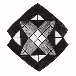 black and white image of squares of wood