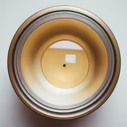 the empty gold cup has white spots in it