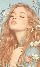 an image of a woman with her eyes closed