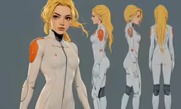 a woman in white with her chest exposed and some hair