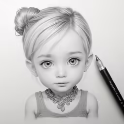 a child is shown with a drawing pencil and a pen